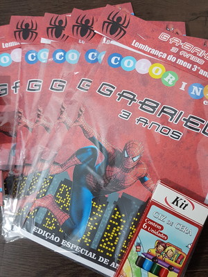 Kit colorir com giz homem aranha