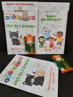 Kit colorir com giz igreja