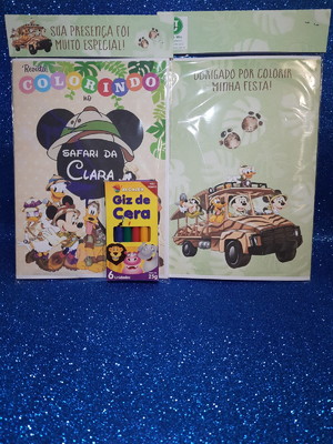 Kit colorir com giz mickey safari