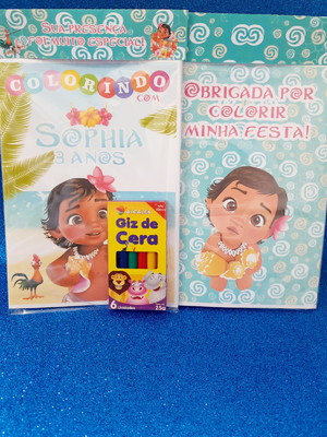 Kit colorir com giz moana baby