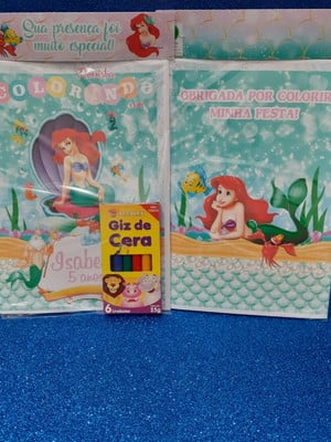 Kit colorir com giz pequena sereia