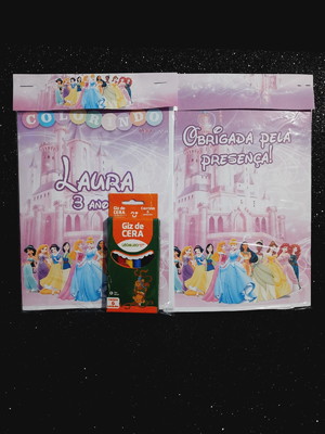 Kit colorir com giz princesas