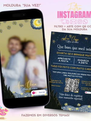 Filtro para instagram + qr code céu estrelado van gogh