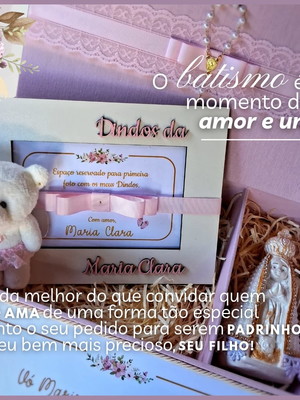 Convite padrinhos com porta retrato e nossa senhora (cod08)
