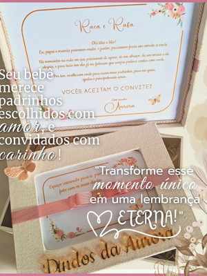 Convite para padrinhos com porta retrato (cod04)