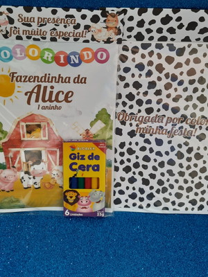 Kit colorir com giz tema fazendinha
