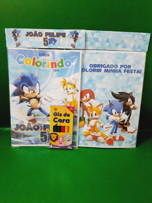 Kit colorir com giz tema sonic