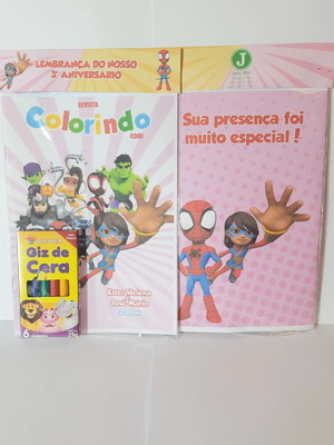 Kit colorir com giz tema spidey e seus amigos