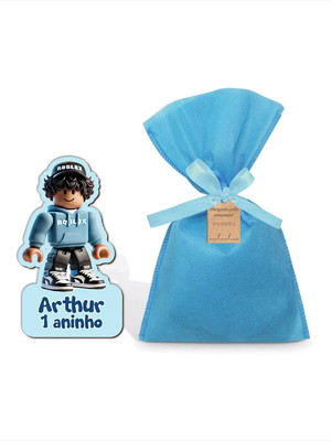 Imã roblox menino 2 personalizado em mdf com saquinho e tag