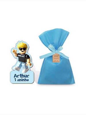 Imã roblox menino 4 personalizado em mdf com saquinho e tag