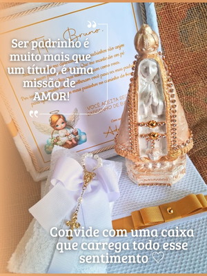 Convite para padrinhos com nossa senhora e sachê (cod55)