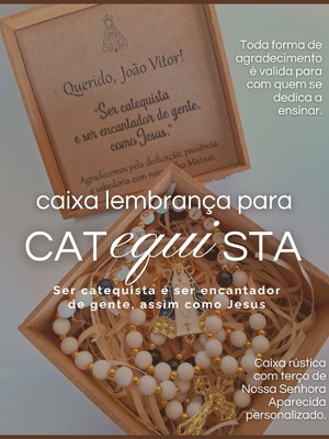 Caixa com terço - lembrança para catequista (cod71)