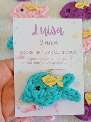 Kit c/ 10 chaveiro peixinho com tag de acrílico e cartão