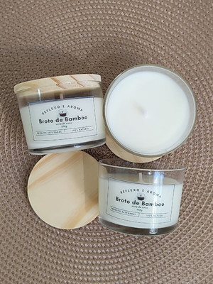 Vela aromática essencial broto de bamboo