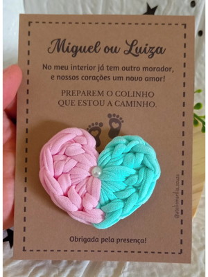 Kit c/ 10 chaveiros coração duas cores com cartão
