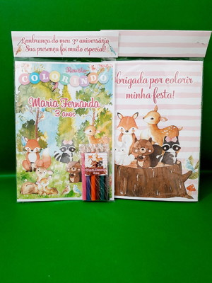 Kit colorir com lápis bosque