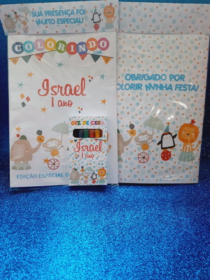 Kit colorir com caixa de giz personalizada circo