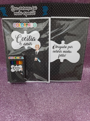 Kit colorir com caixa de giz personalizada ken