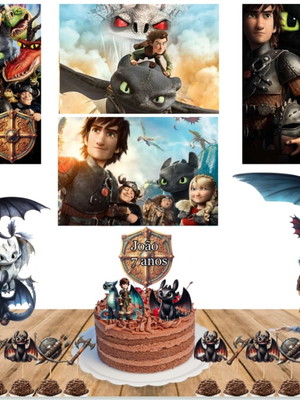 Kit festa so um bolinho como treinar seu dragão