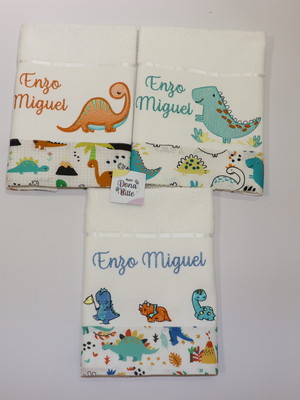 Kit toalhinha escolar personalizada com nome - 3 peças