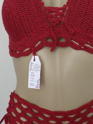Biquini de croche cintura alta