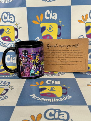 Caneca preta personalizada para amigo secreto criativo