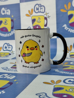 Caneca com tema de viagem com interior colorido