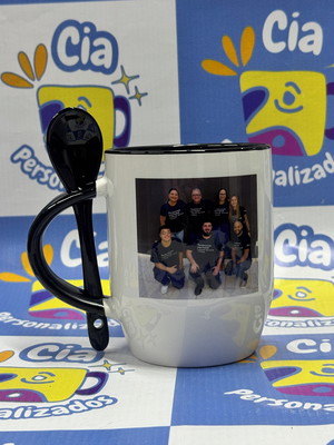 Caneca para chocolate quente com colher perfeita para mexer