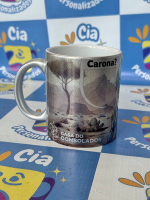 Caneca metalizada rosé gold personalizada tendência e charme