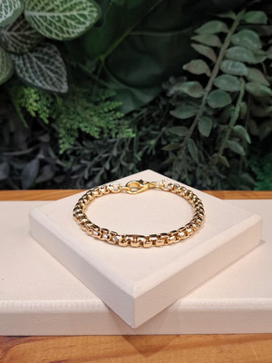 Pulseira corrente elo veneziano dourada