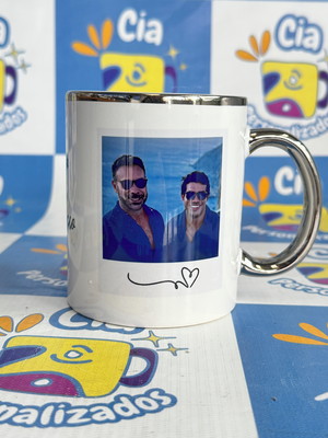 Presente dia das mães caneca chique borda metalizada