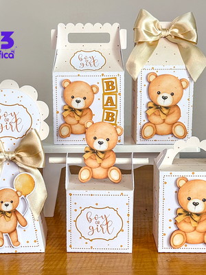 Kit chá revelação dourado - neutro 30 peças (pegue e monte)