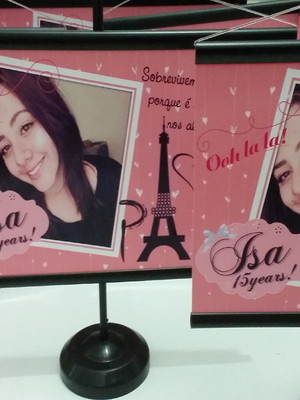 Mini banner de mesa personalizado