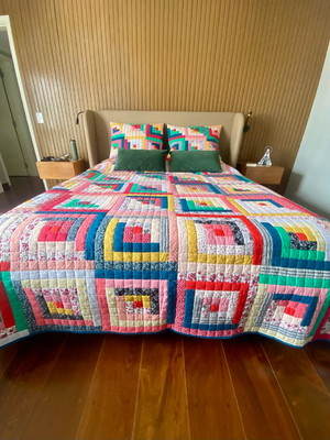 Colcha patch log cabin aurora
