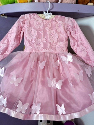 Vestido jardim encantado manga longa rosa