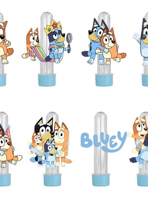 Kit 30 tubete com aplique bluey