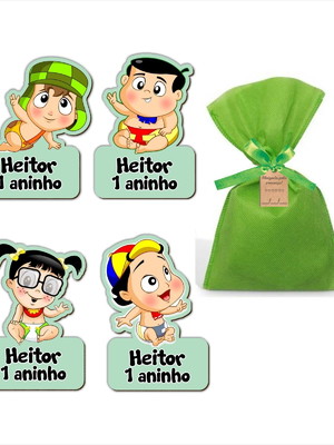 Imã turma do chaves baby mdf personalizado c/ saquinho e tag