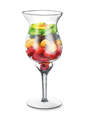 Vaso/taça decorativa napoli de vidro 36cm