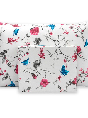 Jogo de lençol solteiro floral 2 peças box com elástico