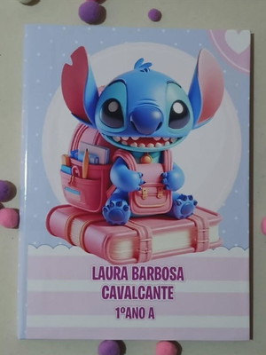 Caderno brochurão personalizado stitch