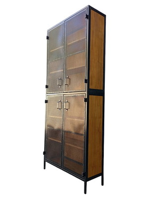 Cristaleira industrial com 4 portas de ferro e 6 prateleiras