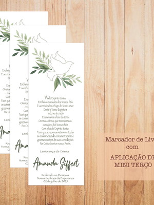 Marcador livro crisma com mini terço