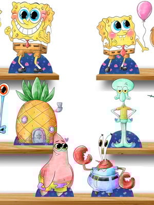 Bob esponja , displays para festa em mdf 10 peças