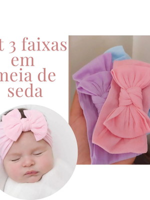 Kit c/3 faixas turbantes meia de seda