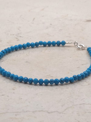Pulseira elementares turquesa pedra naturais prata 925