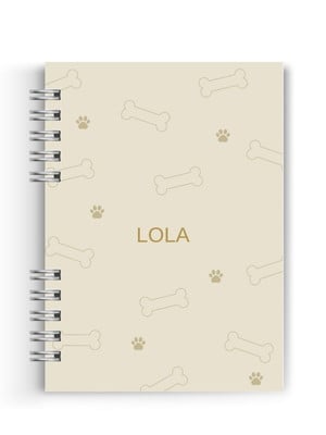 Caderneta pet personalizada hotstamping | ossinhos e pegadas