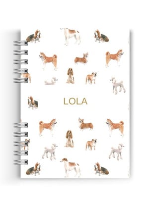 Caderneta pet personalizada hotstamping | dogs