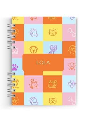Caderneta pet personalizada hotstamping | xadrez color pop