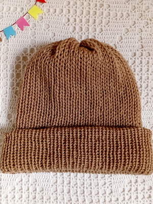 Gorro de lã natural merino