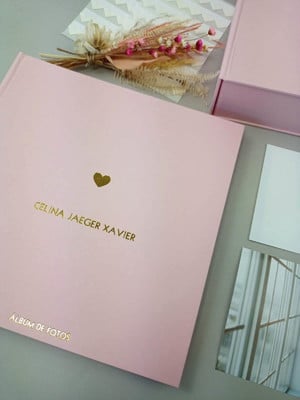 Álbum de fotos e caixa hot stamping